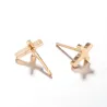 Petites boucles d'oreilles clous - croix / bâton / tête de mort - unisexe - acier inoxydable