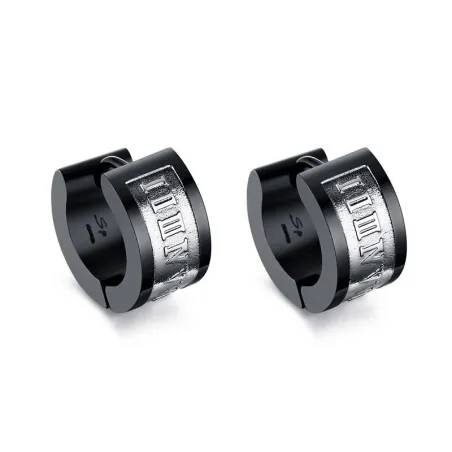 Hoop earrings with Roman numerals - unisex - stainless steelEarrings