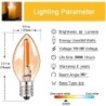 C7 - mini LED night light bulb - candle type - amber glass - E12 / E14 - 0.5WE14