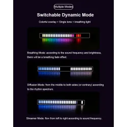 Tube coloré RVB - bande LED - USB - Bluetooth - lampe rythme voix/musique