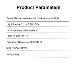 Tube coloré RVB - bande LED - USB - Bluetooth - lampe rythme voix/musique