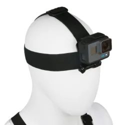 Ceinture de tête élastique réglable - support de montage de caméra - pour GoPro
