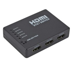 5 in / 1 out - HDMI switcher - splitter - HUB - avec télécommande IR - 1080P - pour HDTV DVD BOX