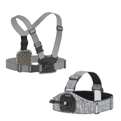 Sangle tête/poitrine - harnais - fixation avant/arrière - ceinture à forte élasticité - avec accessoires - pour caméras GoPro