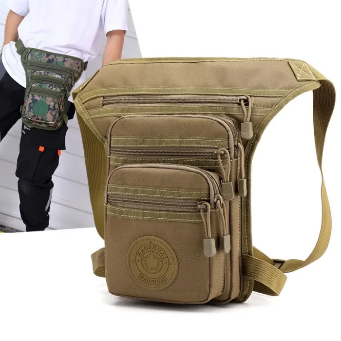Petit sac tactique / militaire - avec ceinture / jambe / bandoulière - nylon