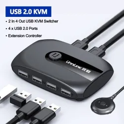 Commutateur KVM - USB 2.0 / 3.0 - pour Windows 10 / PC / clavier / souris / imprimante - partage / appairage