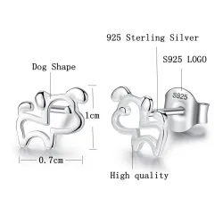 Small dog shaped earrings - 925 sterling silverEarrings