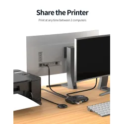 Commutateur KVM - USB 2.0 / 3.0 - pour Windows 10 / PC / clavier / souris / imprimante - partage / appairage