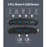 Commutateur KVM - USB 2.0 / 3.0 - pour Windows 10 / PC / clavier / souris / imprimante - partage / appairage