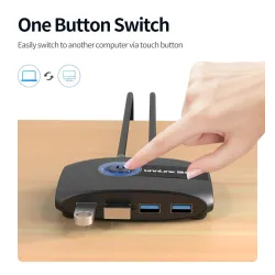 Commutateur KVM - USB 2.0 / 3.0 - pour Windows 10 / PC / clavier / souris / imprimante - partage / appairage