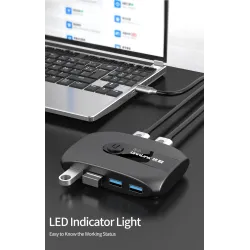 Commutateur KVM - USB 2.0 / 3.0 - pour Windows 10 / PC / clavier / souris / imprimante - partage / appairage