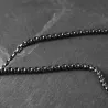 Natural black tiger eye stone pendant - with chain - stainless steelNecklaces