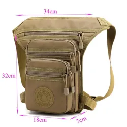 Petit sac tactique / militaire - avec ceinture / jambe / bandoulière - nylon