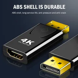 Convertisseur DP vers HDMI - adaptateur - 4K - pour PC / TV / projecteurs