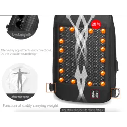 Sac à bandoulière pour ordinateur portable à la mode - sac à dos avec port de chargement USB - étanche