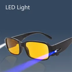 Lunettes de lecture - verres de vision nocturne jaunes - avec lumière LED