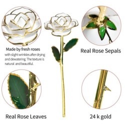Rose trempée dans l'or 24 carats - avec support - anniversaire / Saint Valentin / cadeau de mariage