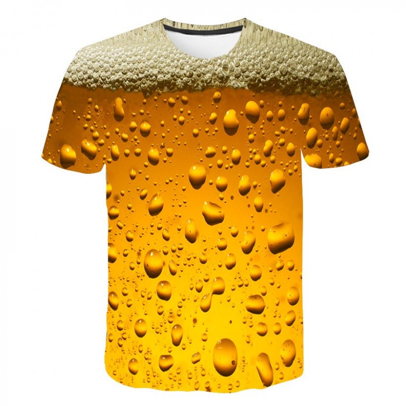 T-shirt imprimé 3D - bulles de bière