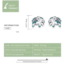 Boucles d'oreilles clous avec mini éléphant