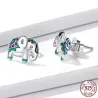Boucles d'oreilles clous avec mini éléphant