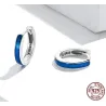 Boucles d'oreilles créoles bleues - Argent 925