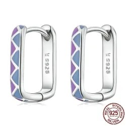 Boucles d'oreilles violet-bleu contrastées - argent sterling 925