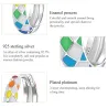 Rainbow colorful chequered round earrings - 925 sterling silverEarrings