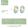 Rainbow colorful chequered round earrings - 925 sterling silverEarrings