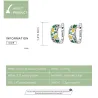 Citron naturel frais / feuilles - boucles d'oreilles clous - argent sterling 925