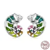 Delicate earrings with mini chameleon - 925 sterling silverEarrings