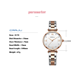 CRRJU - montre de luxe à la mode - Quartz - étanche - acier inoxydable
