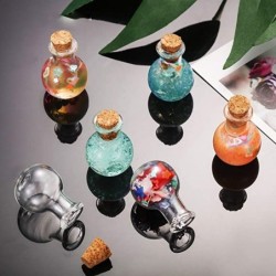 Mini bouteilles en verre - avec couvercle en liège - pour parfums - décorations de mariage - 10 pièces