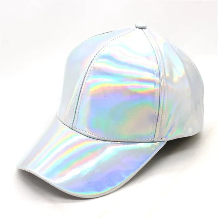 Casquette de baseball arc-en-ciel - cuir verni - style hip-hop