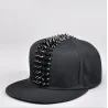 Casquette baseball tendance - snapback plate - avec rivets - style Hip Hop / Punk / Rock