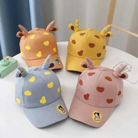 Casquette de baseball pour enfants - avec bande dessinée vache / cornes