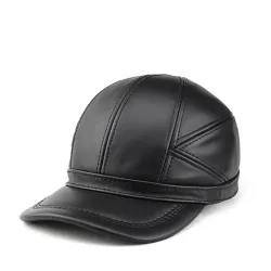 Fashionable vintage baseball cap - genuine leather - unisexHats & Caps