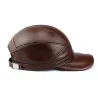 Casquette de baseball vintage à la mode - cuir véritable - unisexe