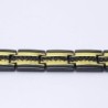 Bracelet magnétique noir / or tendance - acier inoxydable - unisexe - 2 pièces