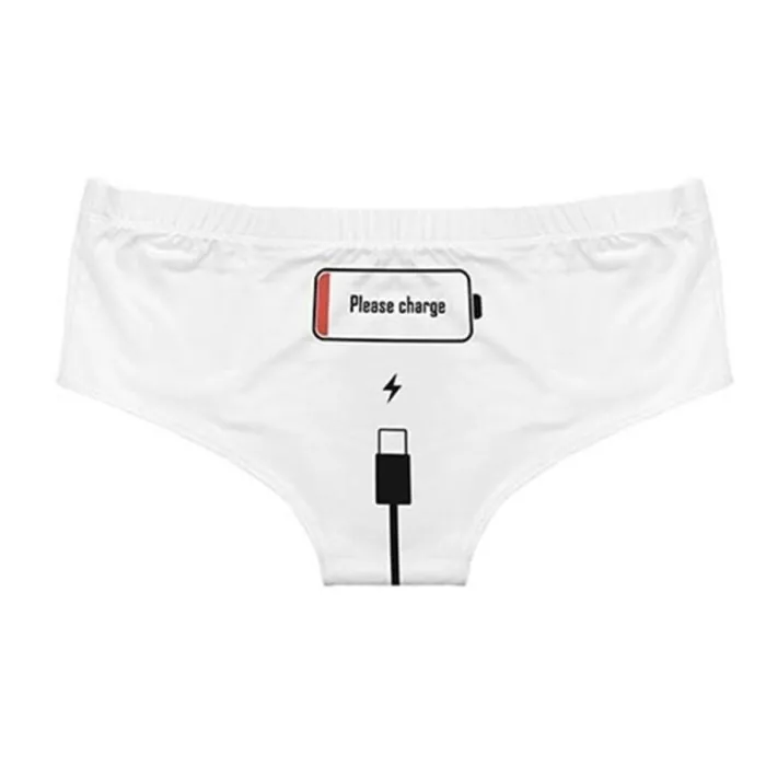 Culotte sexy - sans coutures - taille basse - inscription Please Charge