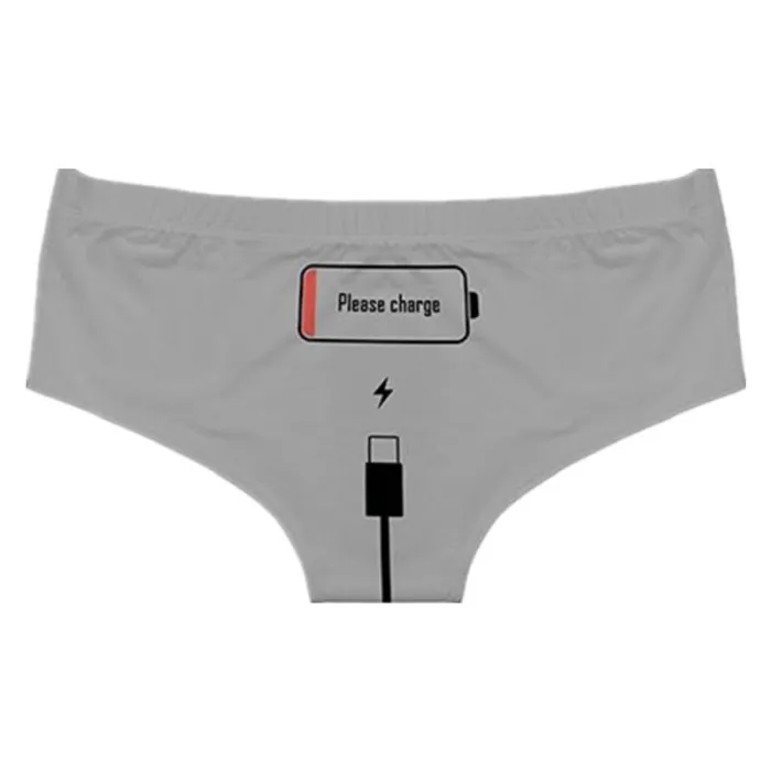 Culotte sexy - sans coutures - taille basse - inscription Please Charge