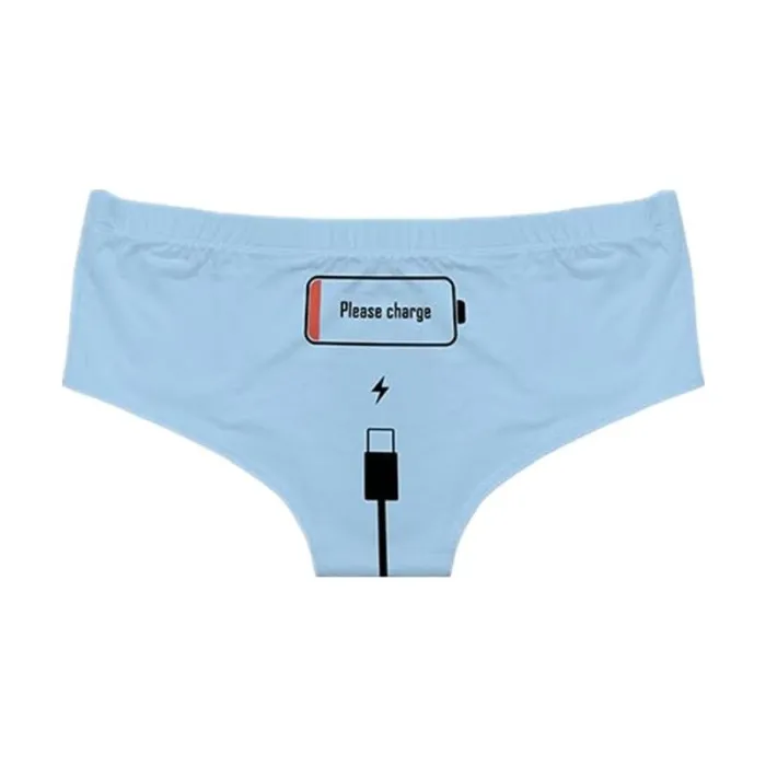 Culotte sexy - sans coutures - taille basse - inscription Please Charge