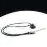 Collier corde - avec pendentif grenat rouge vin cristal