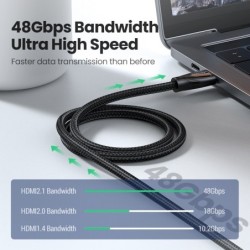 Ugreen - Câble HDMI 2.1 - 8K/60Hz / 4K/120Hz - 48Gbps - HDR10 / HDCP2.2