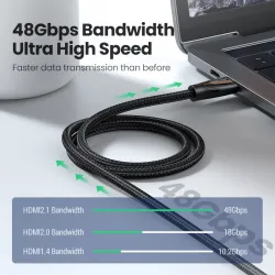 Ugreen - Câble HDMI 2.1 - 8K/60Hz / 4K/120Hz - 48Gbps - HDR10 / HDCP2.2