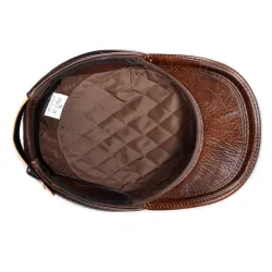 Casquette de baseball plate - avec oreillettes - cuir véritable