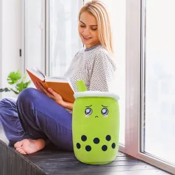 Tasse à thé Boba - oreiller en peluche douce - jouet