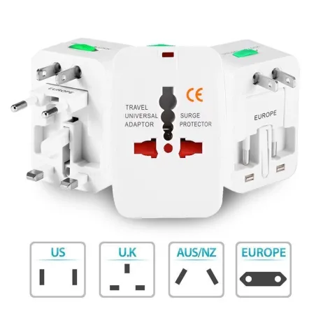 Adaptateur de prise de voyage universel - UK/US/AU/EU