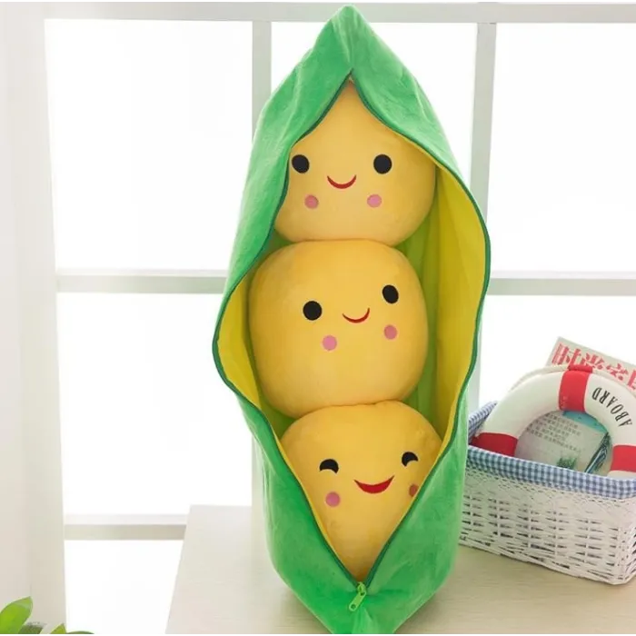 Jouet en forme de pois avec boules - étui à crayons en peluche