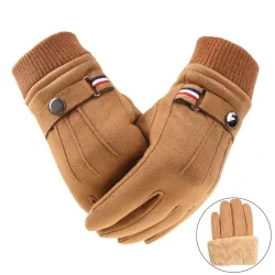Gants d'hiver chauds en daim - avec polaire - fonction écran tactile - unisexe