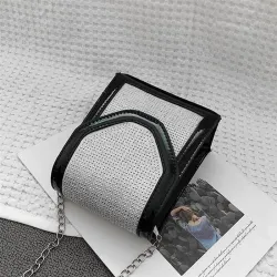 Fashionable small shoulder bag - with rhinestones / chain strapBags